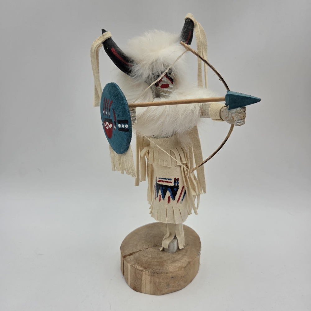 Vintage 8 1/2" Native American Navajo "Buffalo Warrior" Signed!